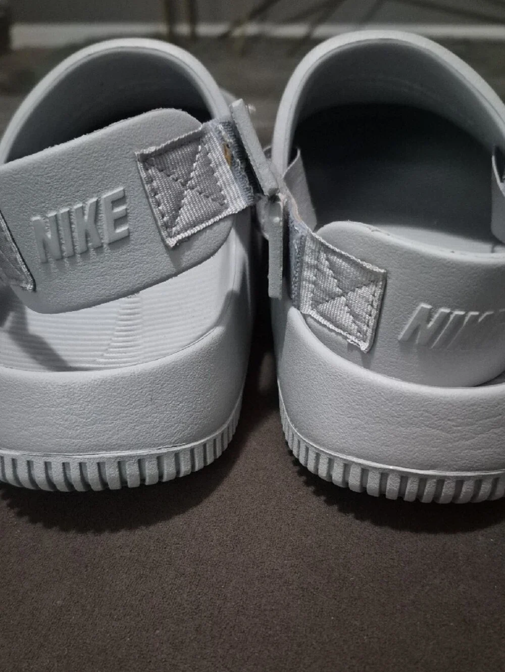 Nike Men’s Light Gray Slip-On Slingback Sandals